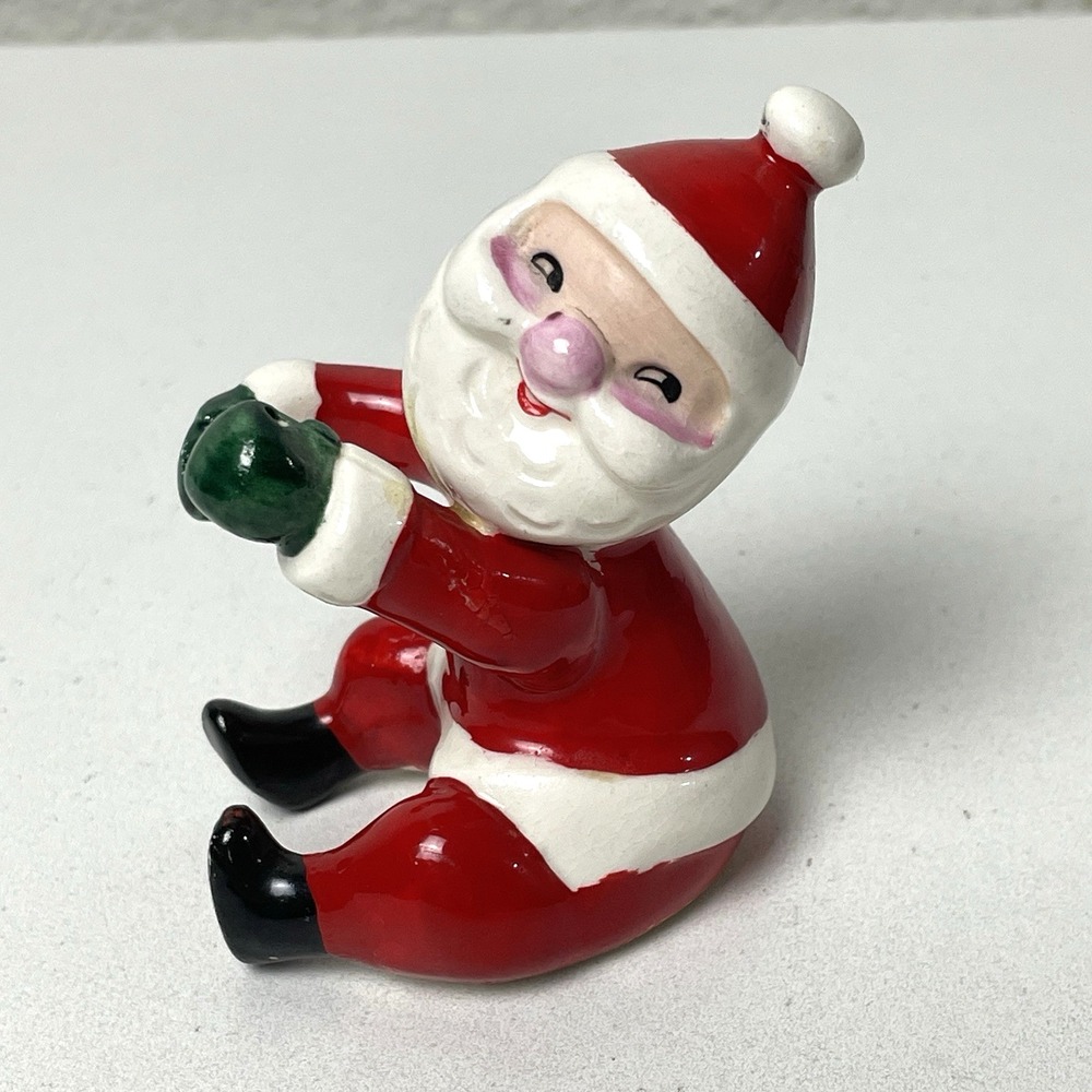 Vintage Holt Howard Santa Claus Candle Hugger Holder Climb Ceramic Kitsch